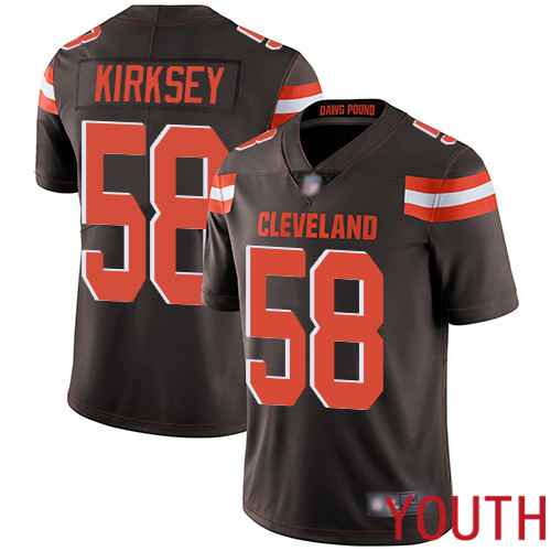 Cleveland Browns Christian Kirksey Youth Brown Limited Jersey #58 NFL Football Home Vapor Untouchable